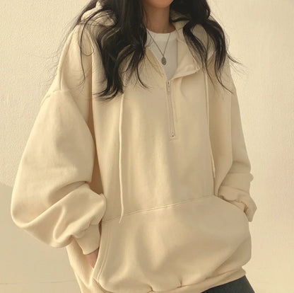 Luna Oversized Half-Zip Hoodie