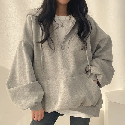 Luna Oversized Half-Zip Hoodie