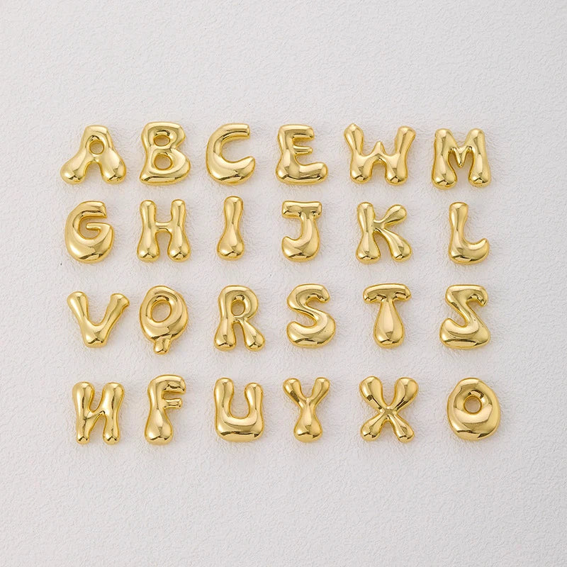 Aurora Gouden RVS Ketting – Chunky Bubble Letter Hanger