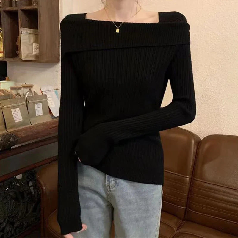 Selene Off-Shoulder Gebreide Trui