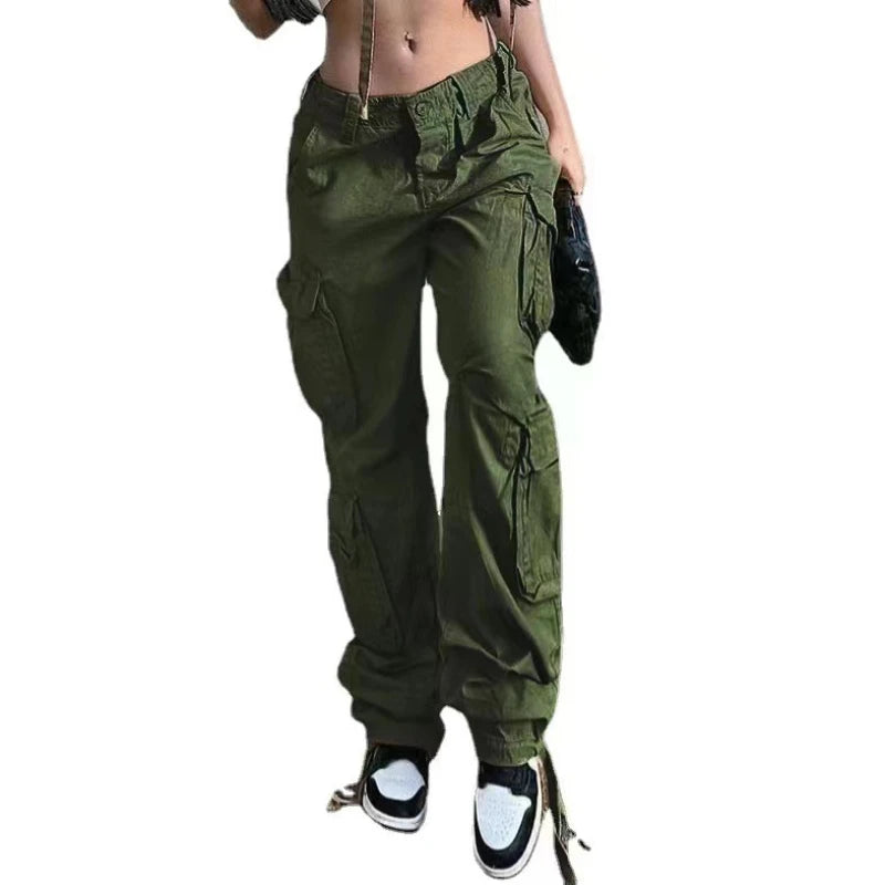 Riley Low Waist Denim Cargo Pants