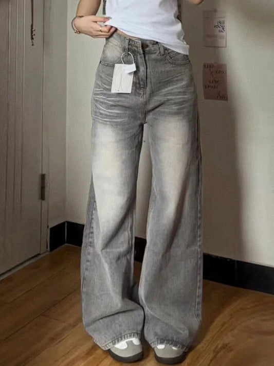 HOUZHOU Y2K Vintage Baggy Jeans