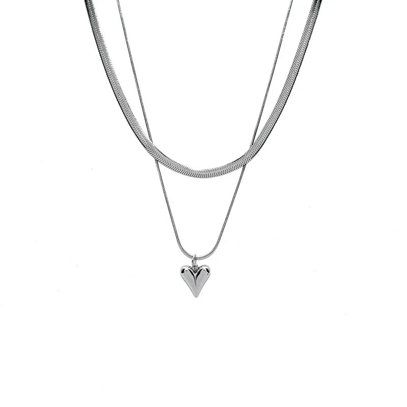 Amora Dubbele Hart Ketting