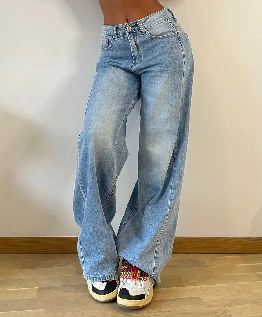 Nova High Waist Baggy Flare Jeans